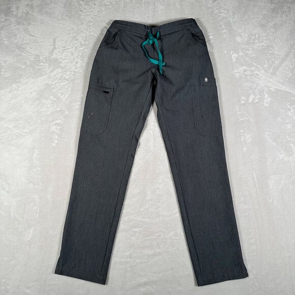 Figs Pants - Figs Scrub Pants Women Size XXS Petite Gray Yola Skinny Drawstring Pockets